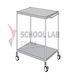 Table,instr,ss,2 trays,on castors